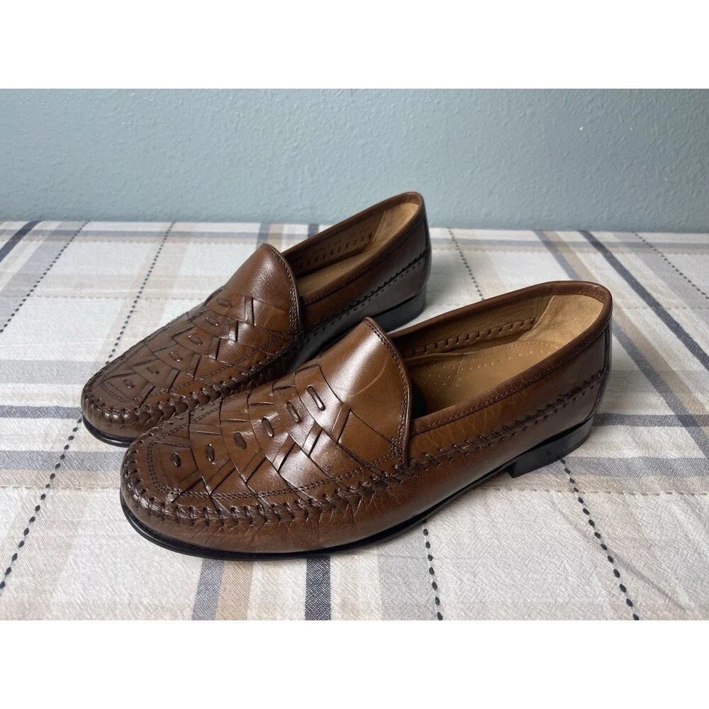 FLORSHEIM Weave “Bridgeport” Loafers Men’s Size 10.5 EEE Brown Style #18341